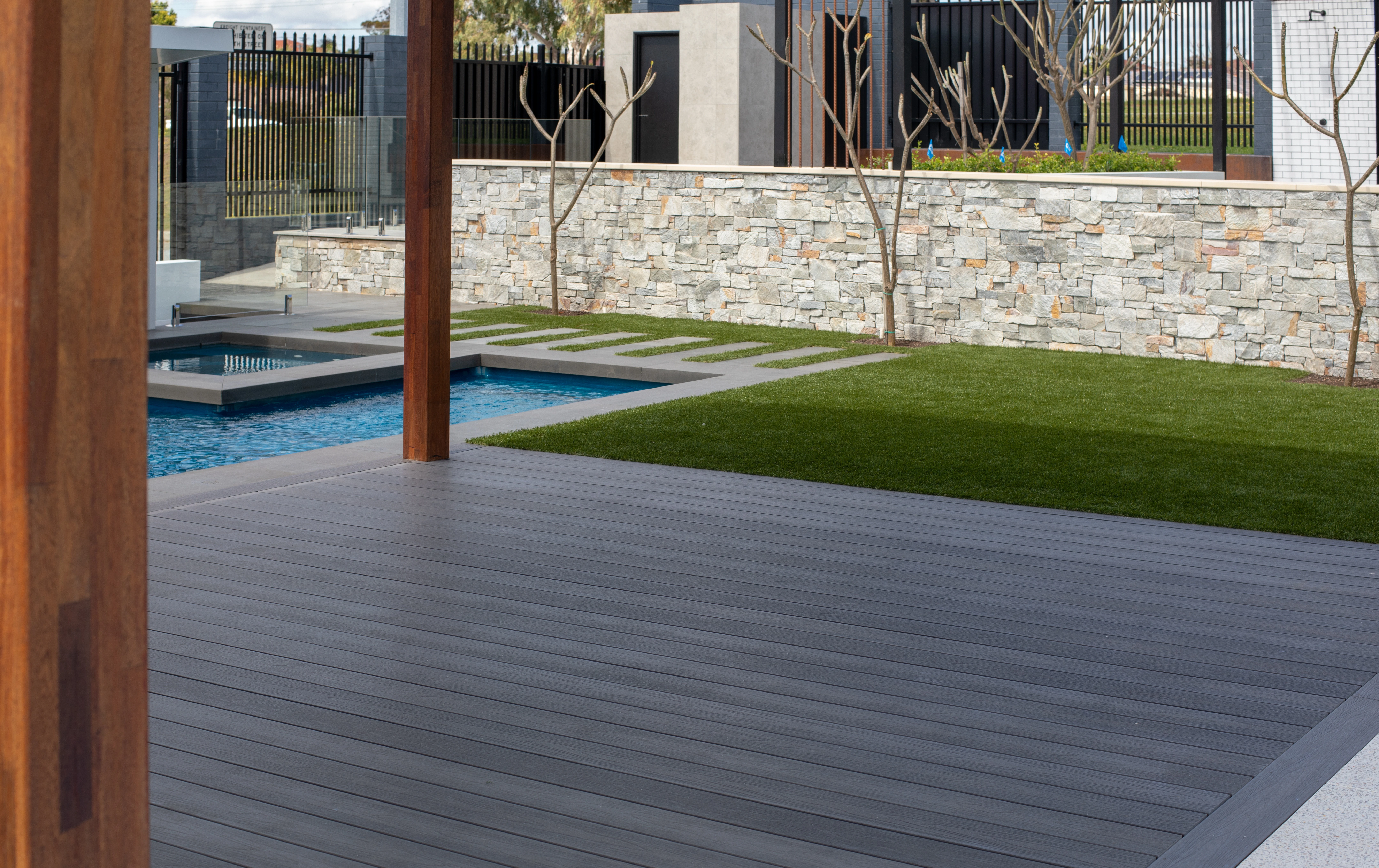 Composiet Vlonderplank 2.3 x 13.8 cm (23 x 138 mm) Ronde Kamer Multigrey Light - Lengte 300 cm - Afbeelding 5